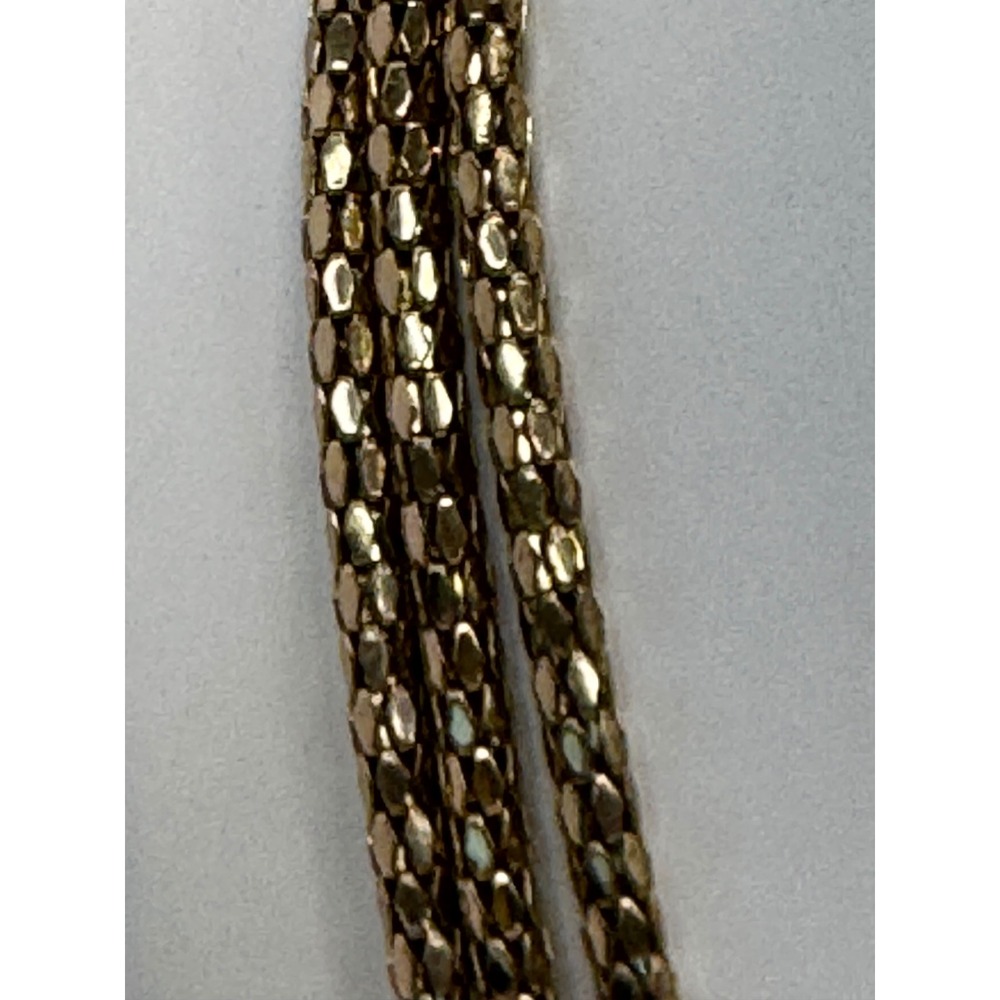 Estate Vintage Gold Tone Multi Strand Liquid Mesh Cable Knot Necklace Art Deco - Picture 2 of 6